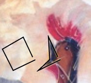 Bec du coq comme une ouverture carrée